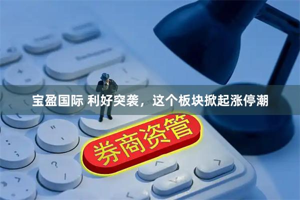 宝盈国际 利好突袭，这个板块掀起涨停潮