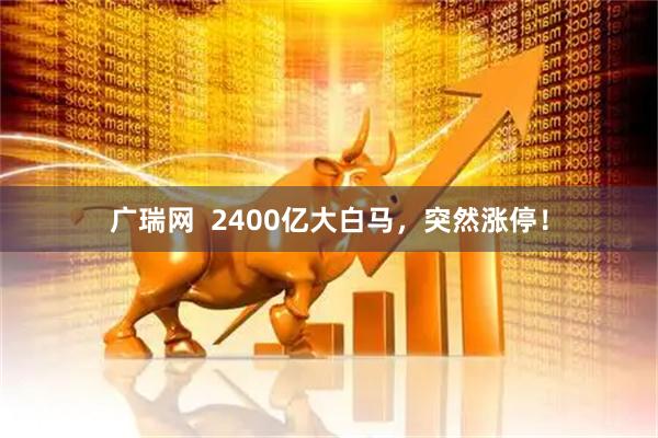 广瑞网  2400亿大白马，突然涨停！